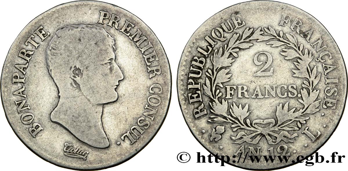 2 francs Bonaparte Premier Consul 1804 Bayonne F.250/8 RC13 