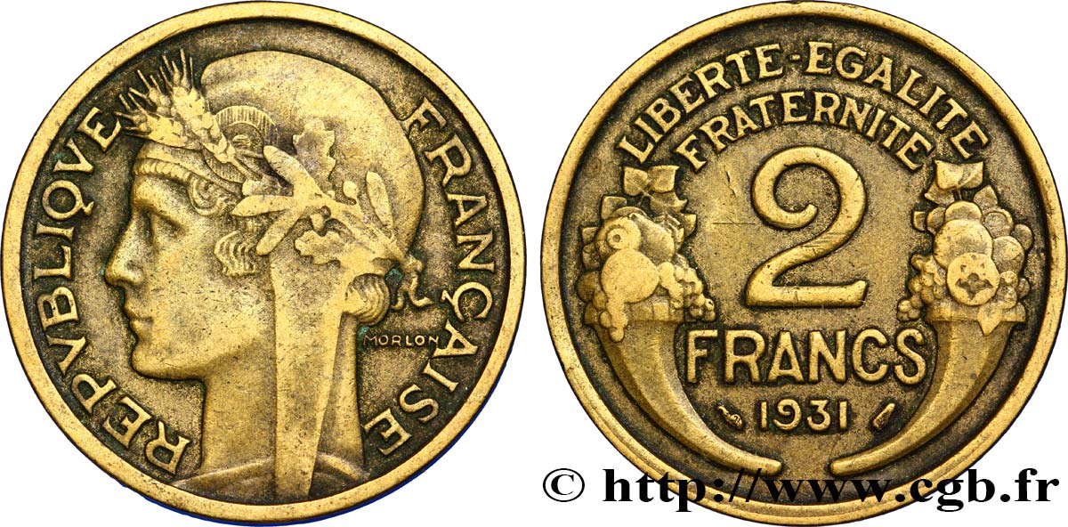 2 francs Morlon 1931  F.268/2 XF40 