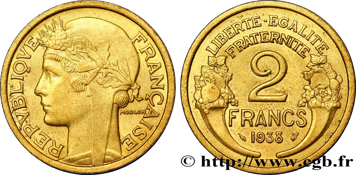 2 francs Morlon 1938  F.268/11 AU55 
