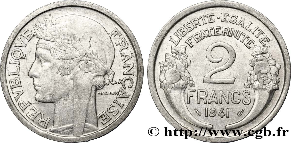 2 francs Morlon, aluminium 1941  F.269/2 SS48 