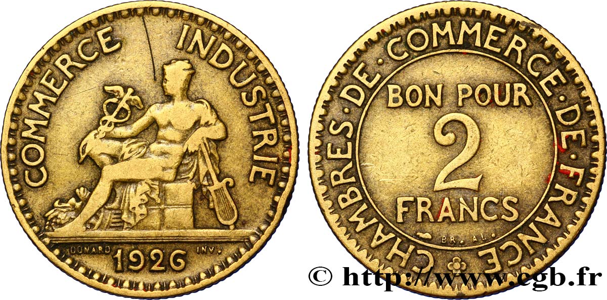 2 francs Chambres de Commerce 1926  F.267/8 S20 