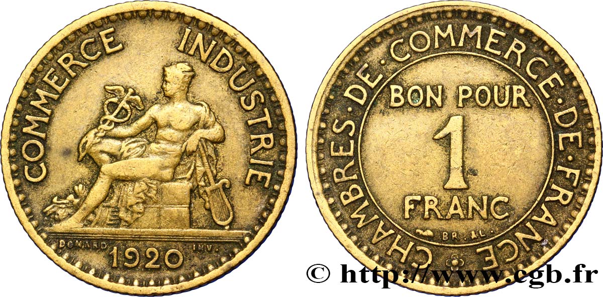 1 franc Chambres de Commerce 1920 Paris F.218/2 SS40 
