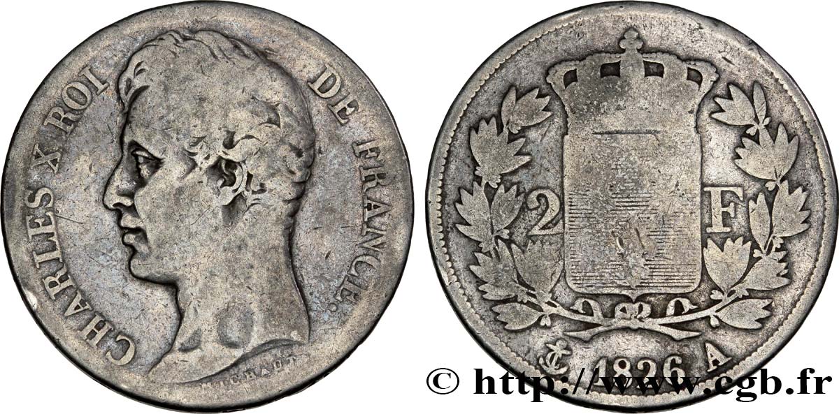 2 francs Charles X 1826 Paris F.258/12 B14 