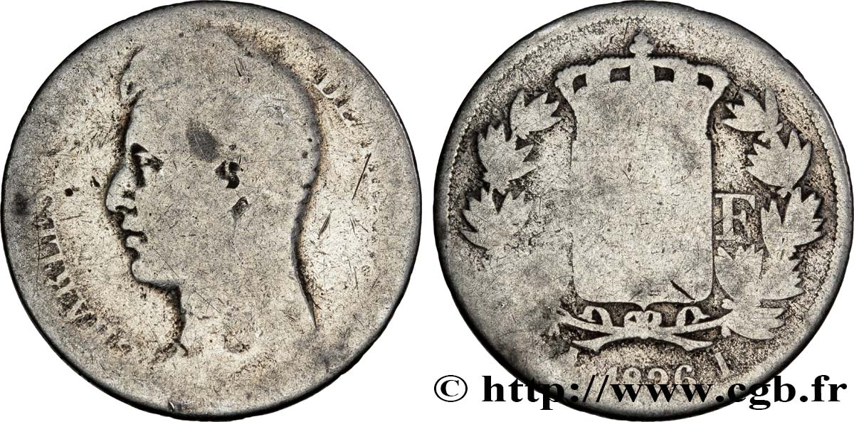 2 francs Charles X 1826 Limoges F.258/17 AB4 