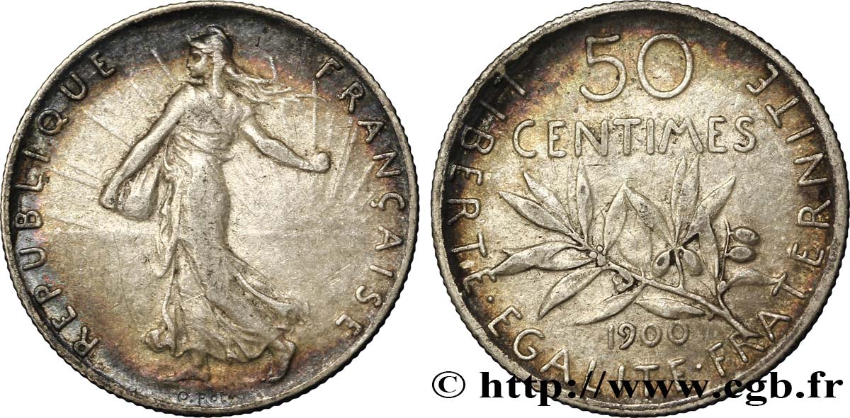 50 centimes Semeuse 1900 Paris F.190/6 TTB40