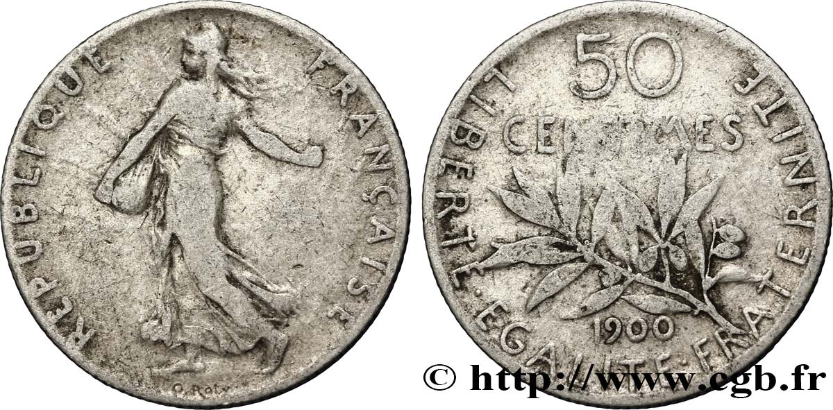 50 centimes Semeuse 1900 Paris F.190/6 BC20 
