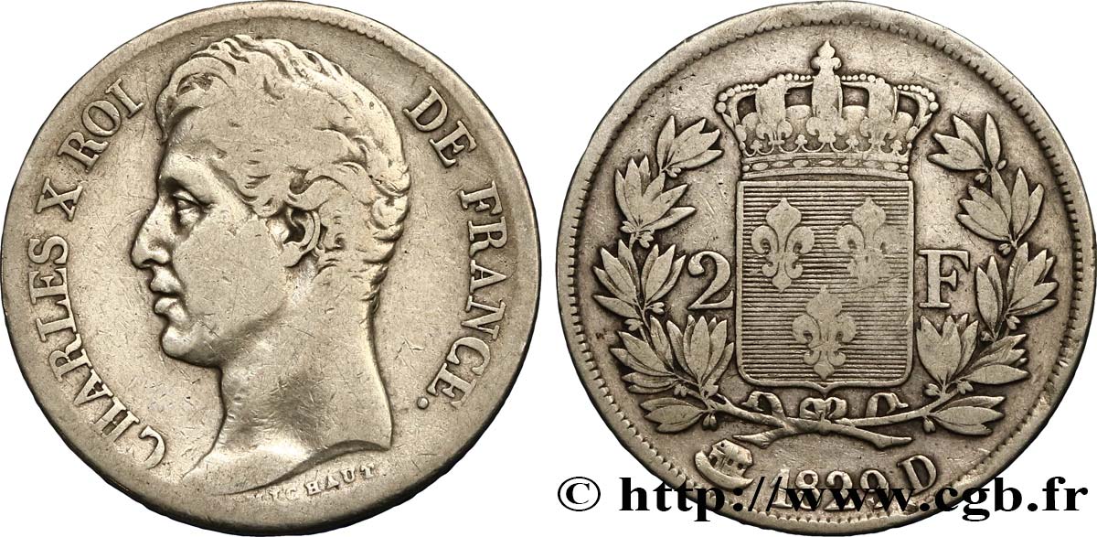 2 francs Charles X 1829 Lyon F.258/52 S20 