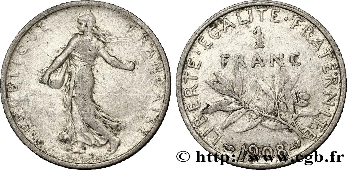 1 franc Semeuse 1908 Paris F.217/13 S35