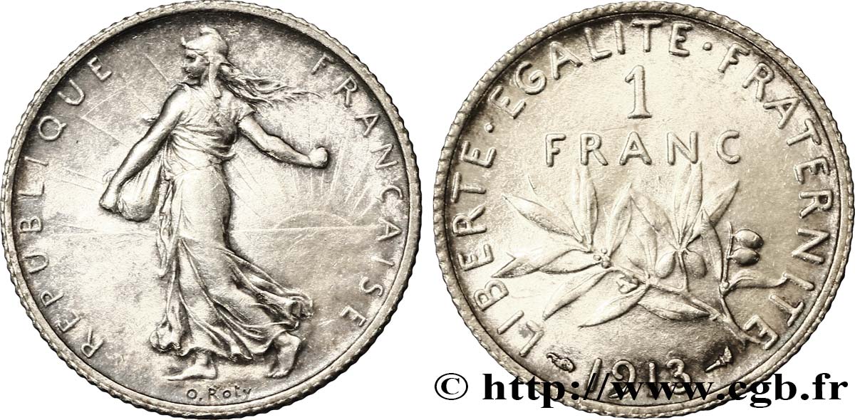 1 franc Semeuse 1913 Paris F.217/18 EBC60 