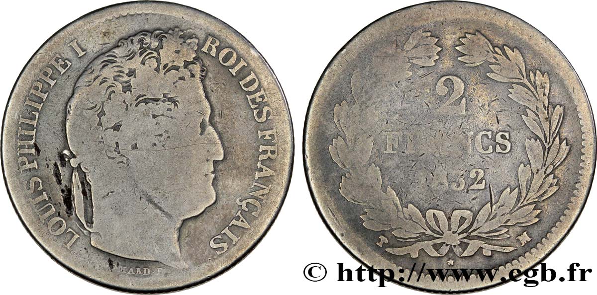 2 francs Louis-Philippe 1832 Marseille F.260/13 G5 