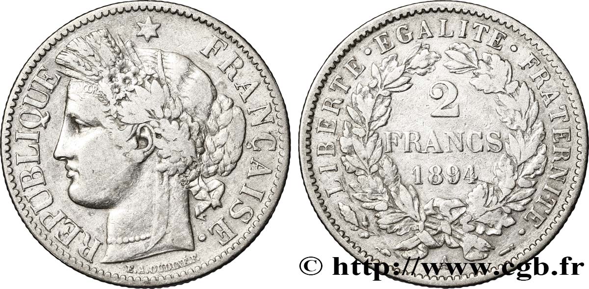 2 francs Cérès, avec légende 1894 Paris F.265/16 S25 