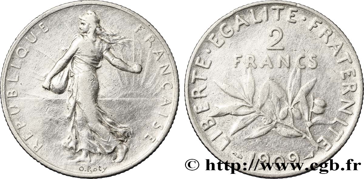 2 francs Semeuse 1909 F.266/11 XF45