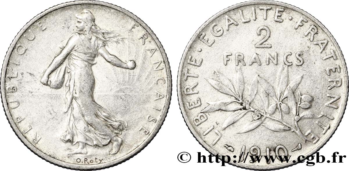 2 francs Semeuse 1910 F.266/12 SS45