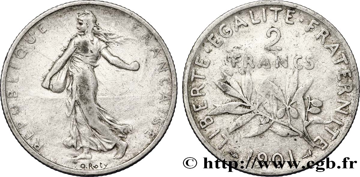 2 francs Semeuse 1901  F.266/6 MB30 