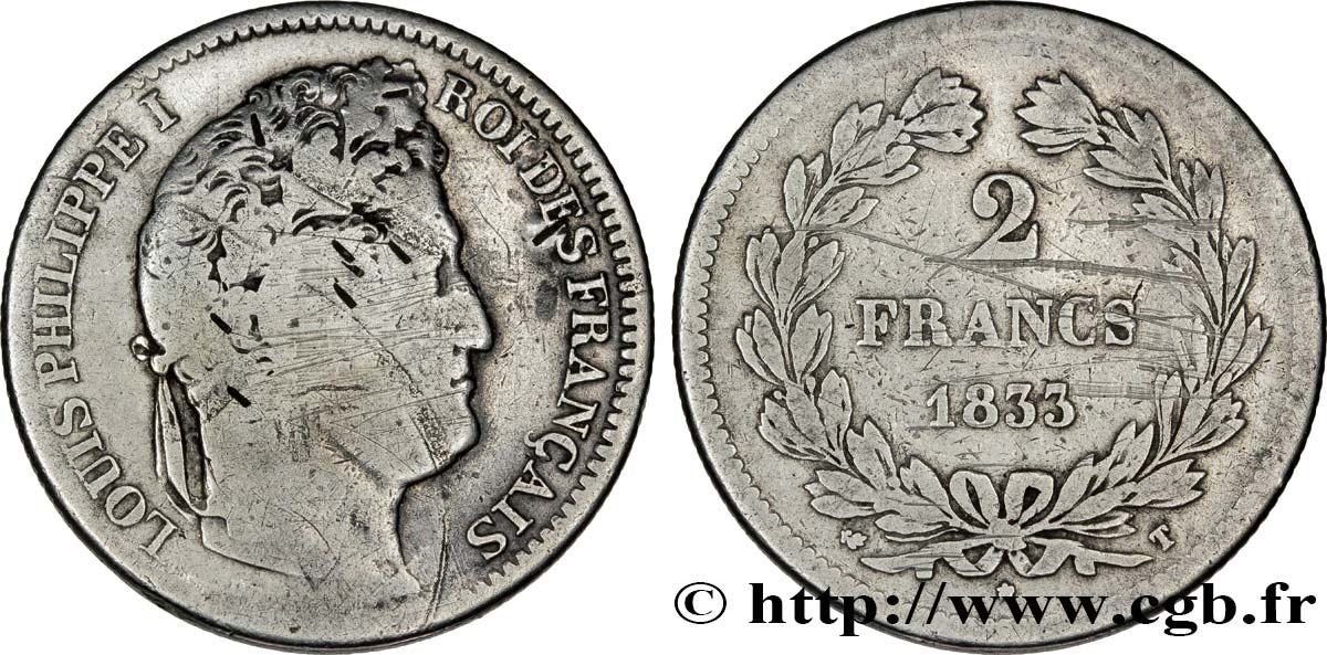 2 francs Louis-Philippe 1833 Nantes F.260/27 B10 