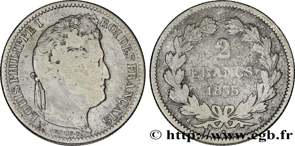 2 francs Louis-Philippe 1835 Lyon F.260/44 F15 