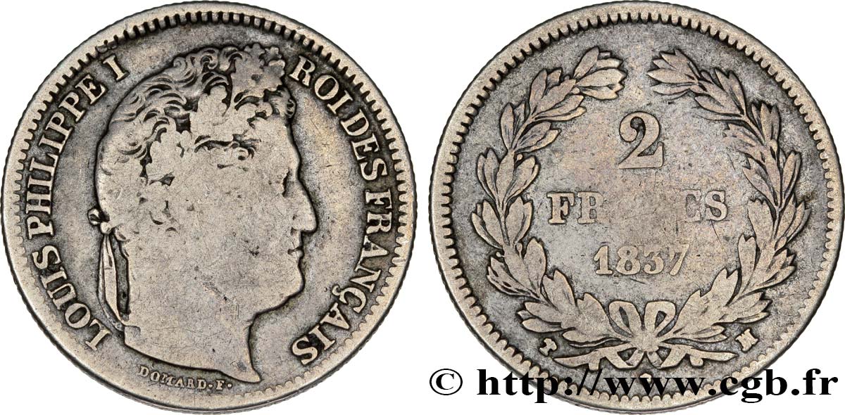 2 francs Louis-Philippe 1837 Marseille F.260/63 F12 