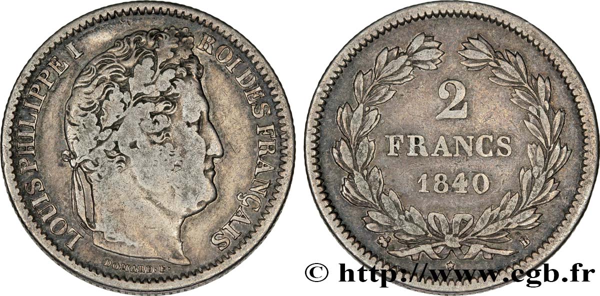 2 francs Louis-Philippe 1840 Rouen F.260/77 MB28 