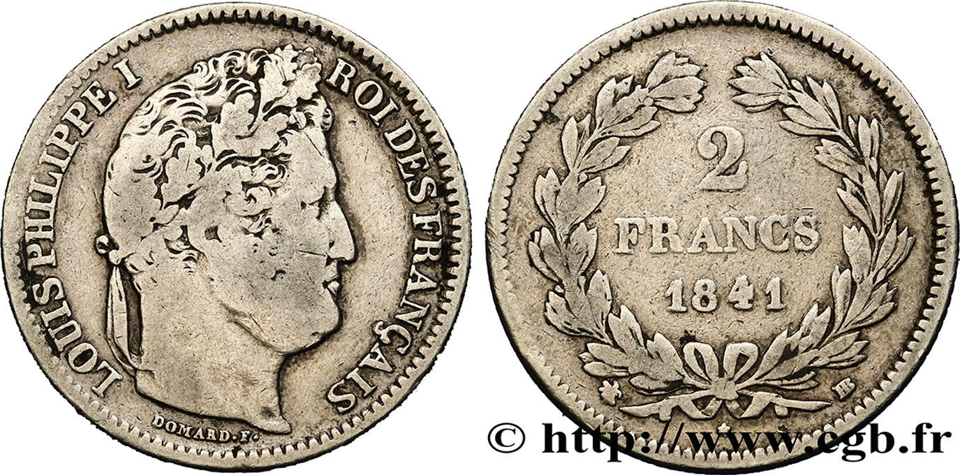 2 francs Louis-Philippe 1841 Strasbourg F.260/84 VF25 