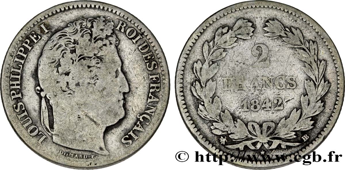 2 francs Louis-Philippe 1842 Strasbourg F.260/89 TB22 