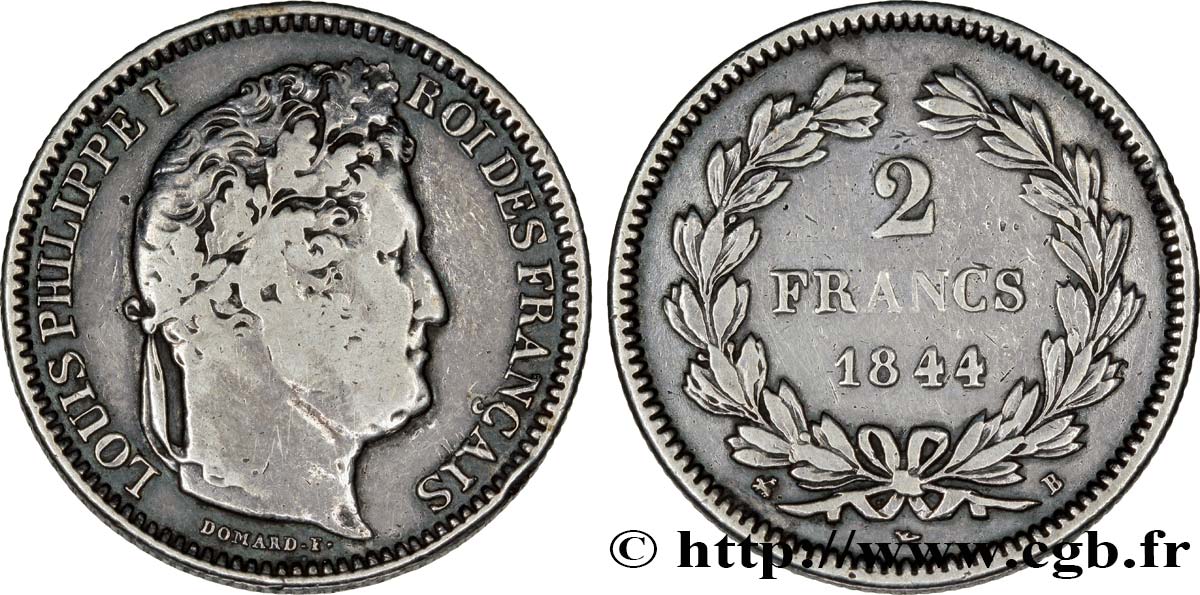 2 francs Louis-Philippe 1844 Rouen F.260/98 TB20 