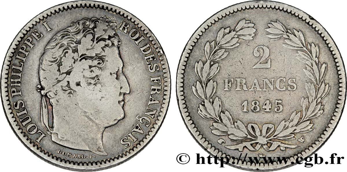 2 francs Louis-Philippe 1845 Lille F.260/107 VF30 