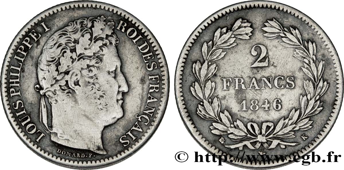 2 francs Louis-Philippe 1846 Bordeaux F.260/110 VF35 