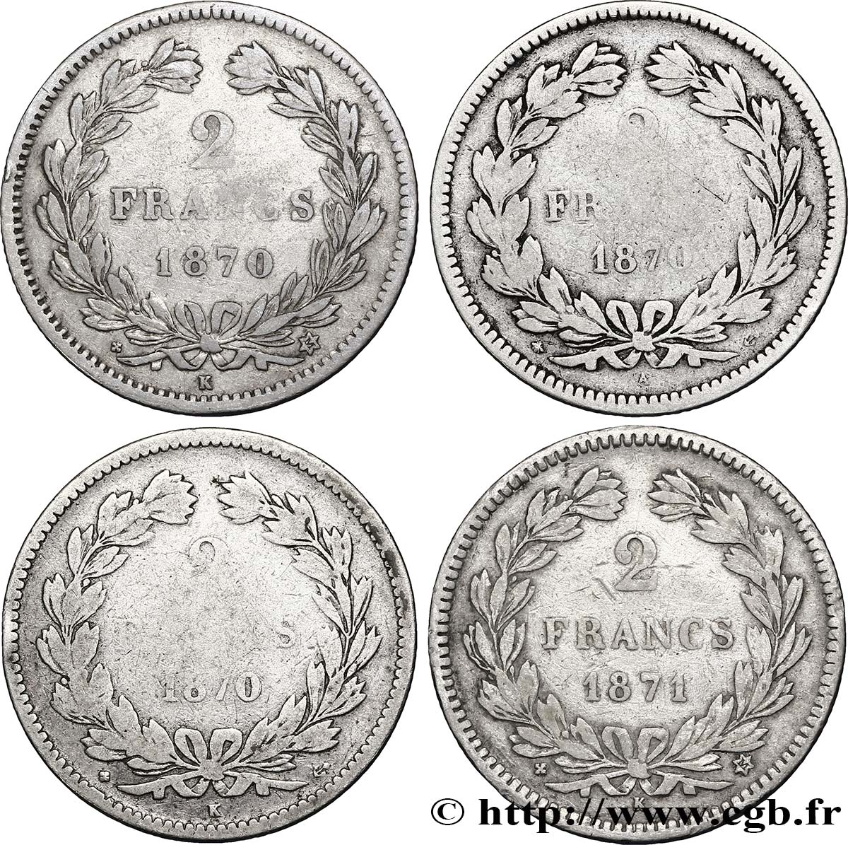Série complète de 2 francs Cérès, sans légende - - F.264/- B/TB 