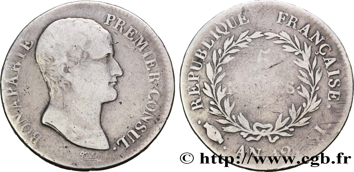 5 francs Bonaparte Premier Consul 1804 Limoges F.301/16 TB15 