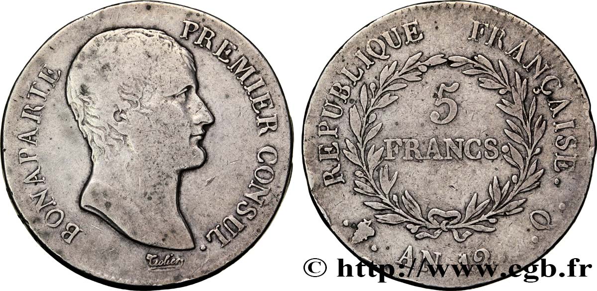 5 francs Bonaparte Premier Consul 1804 Perpignan F.301/22 VF20 