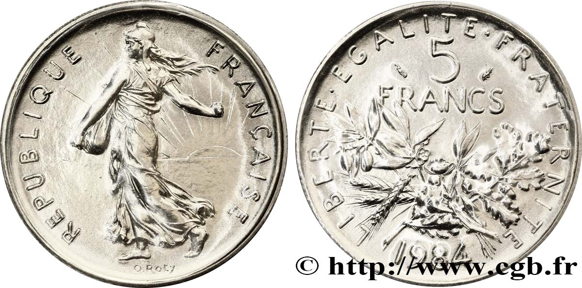 5 francs Semeuse, nickel 1984 Pessac F.341/16 MS68 