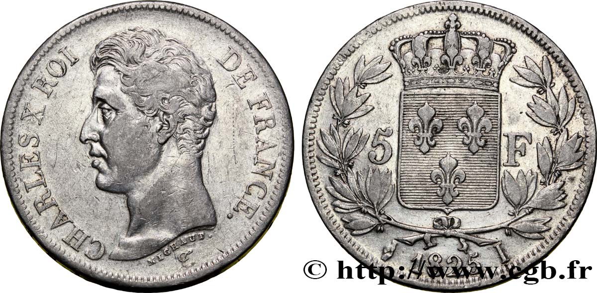 5 francs Charles X, 1er type 1825 Limoges F.310/8 TTB42 