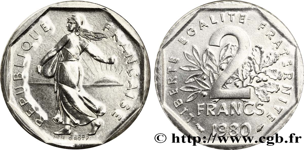 2 francs Semeuse, nickel 1980 Pessac F.272/4 MS68 