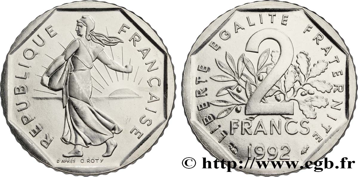 2 francs Semeuse, nickel, frappe médaille 1992 Pessac F.272/18 ST68 