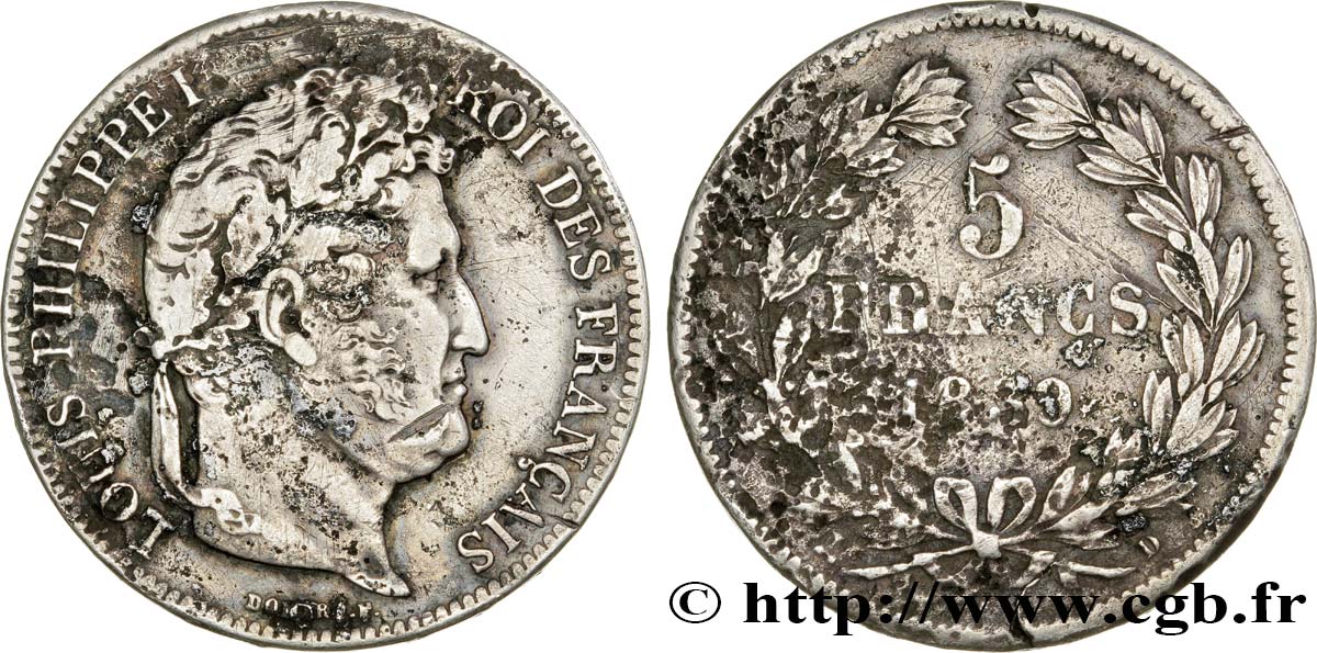 5 francs IIe type Domard 1839 Lyon F.324/79 VF 