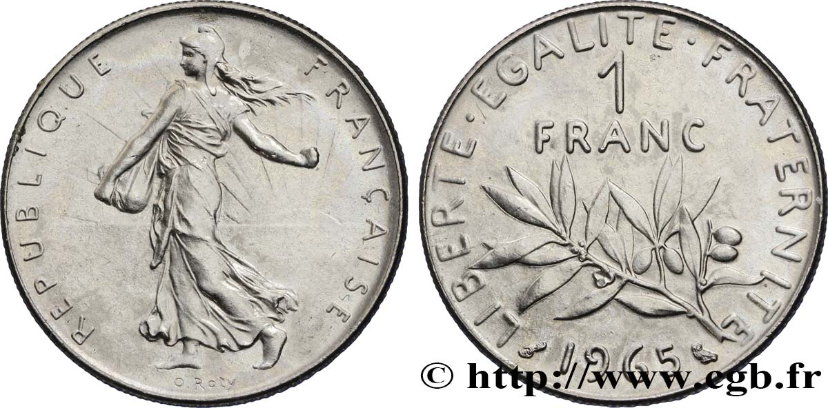 1 franc Semeuse, nickel 1965 Paris F.226/9 MS65 