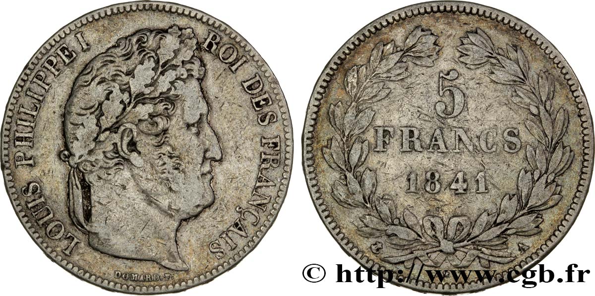5 francs IIe type Domard 1841 Paris F.324/90 TB28 