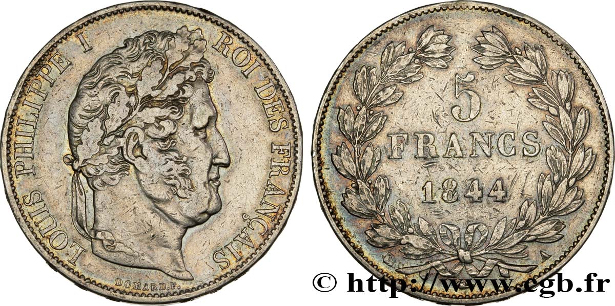 5 francs IIIe type Domard 1844 Paris F.325/1 XF48 