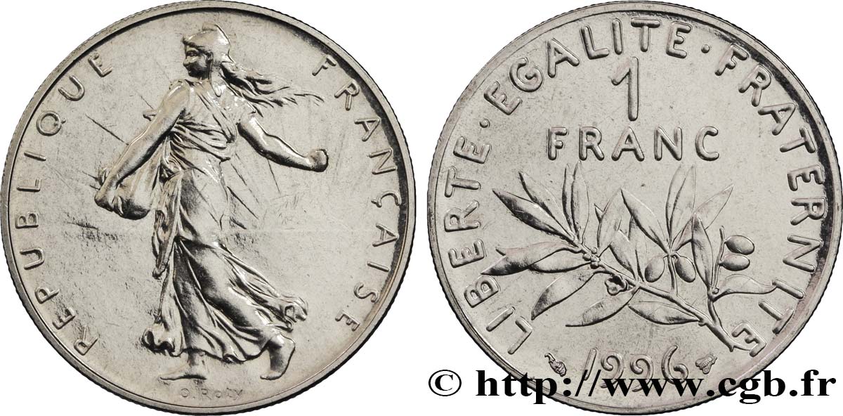 1 franc Semeuse, nickel 1996 Pessac F.226/44 MS65 