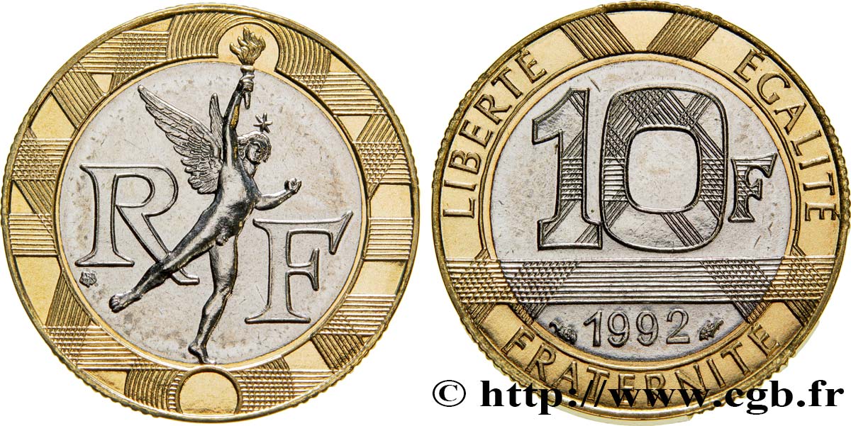10 francs Génie de la Bastille, (BU) Brillant Universel, frappe médaille 1992 Pessac F.375/9 FDC65 