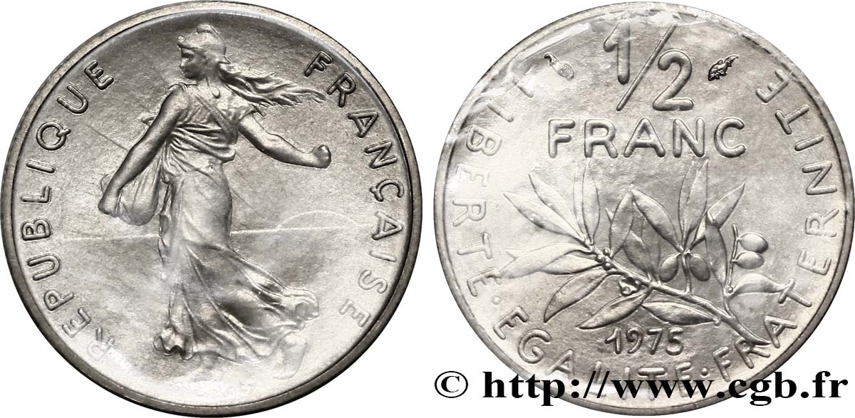 1/2 franc Semeuse 1975 Pessac F.198/14 FDC68