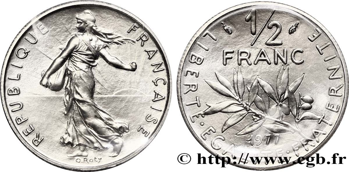 1/2 franc Semeuse 1977 Pessac F.198/16 MS68 