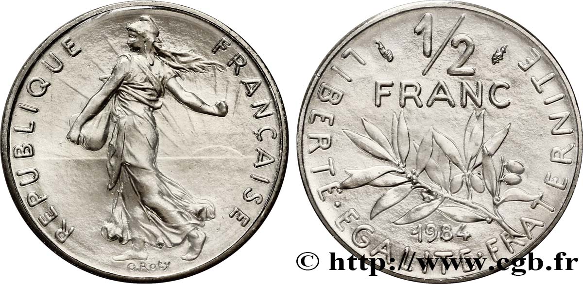 1/2 franc Semeuse 1984 Pessac F.198/23 MS68 