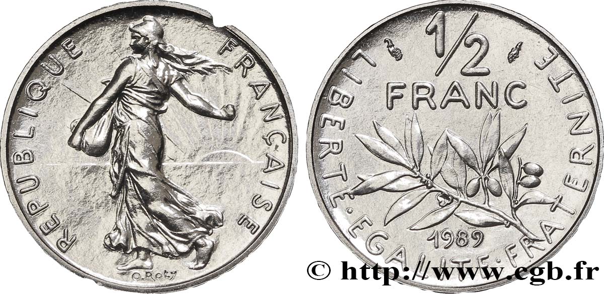 1/2 franc Semeuse 1989 Pessac F.198/28 ST65 