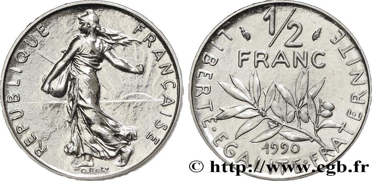 1/2 franc Semeuse 1990 Pessac F.198/29 ST66 