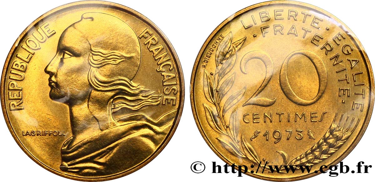 20 centimes Marianne 1973 Pessac F.156/13 MS68 