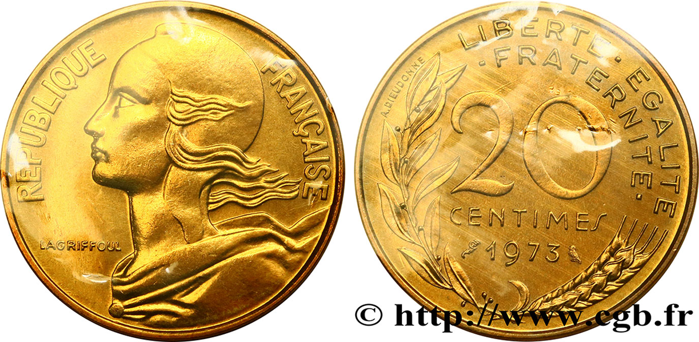 20 centimes Marianne 1973 Pessac F.156/13 MS68