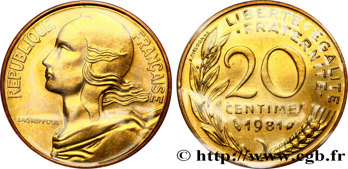 20 centimes Marianne 1981 Pessac F.156/21 ST68 
