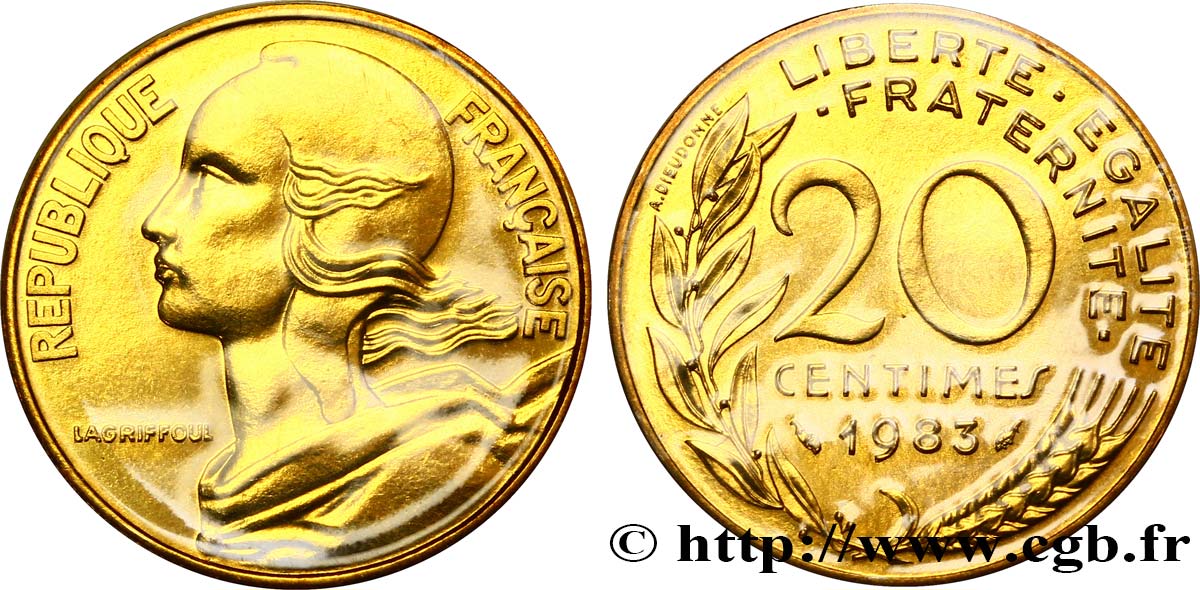 20 centimes Marianne 1983 Pessac F.156/23 FDC68 
