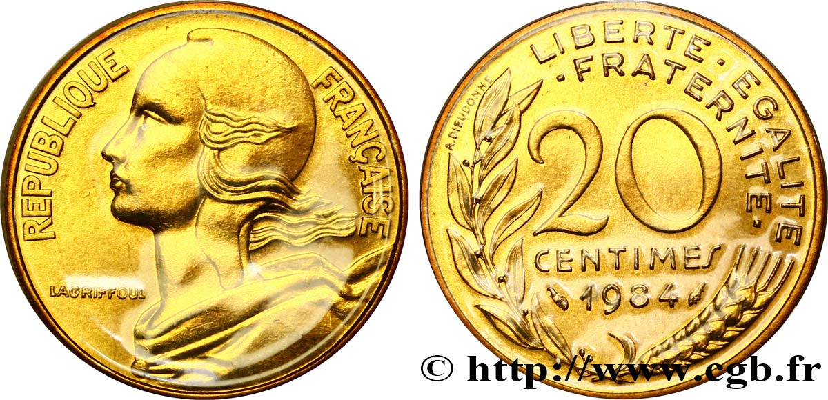 20 centimes Marianne 1984 Pessac F.156/24 MS68 